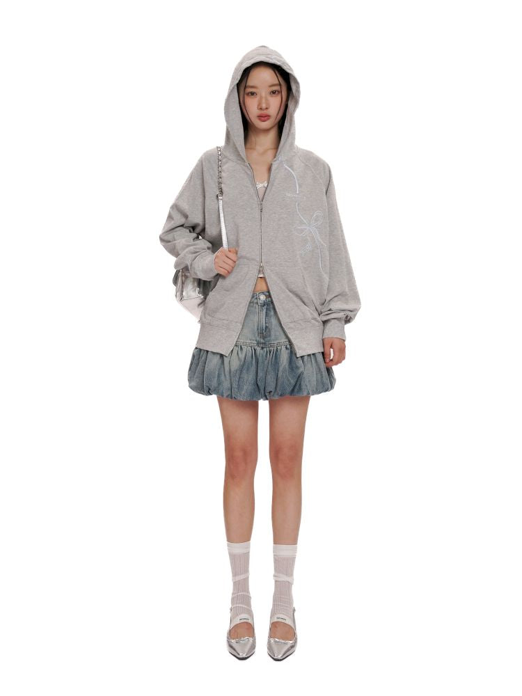 Fluffy bud mini denim skirt【s0000012525】