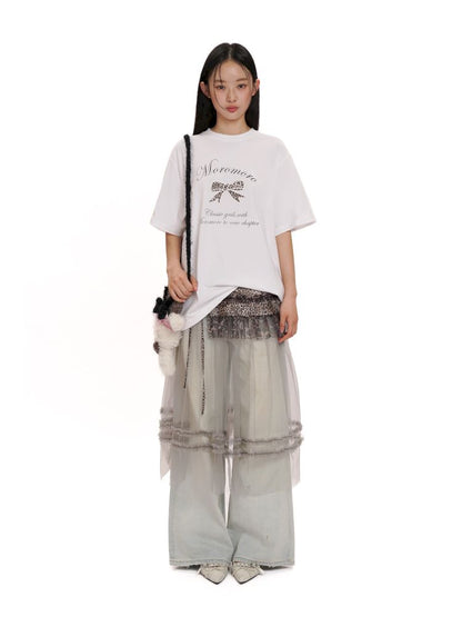Patchwork Mesh Blouse【s0000012513】