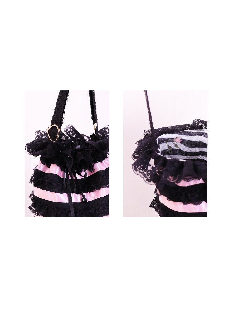 Striped Candy Gal Drawstring Bag【s0000017248】