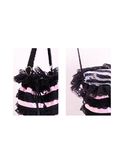 Striped Candy Gal Drawstring Bag【s0000017248】