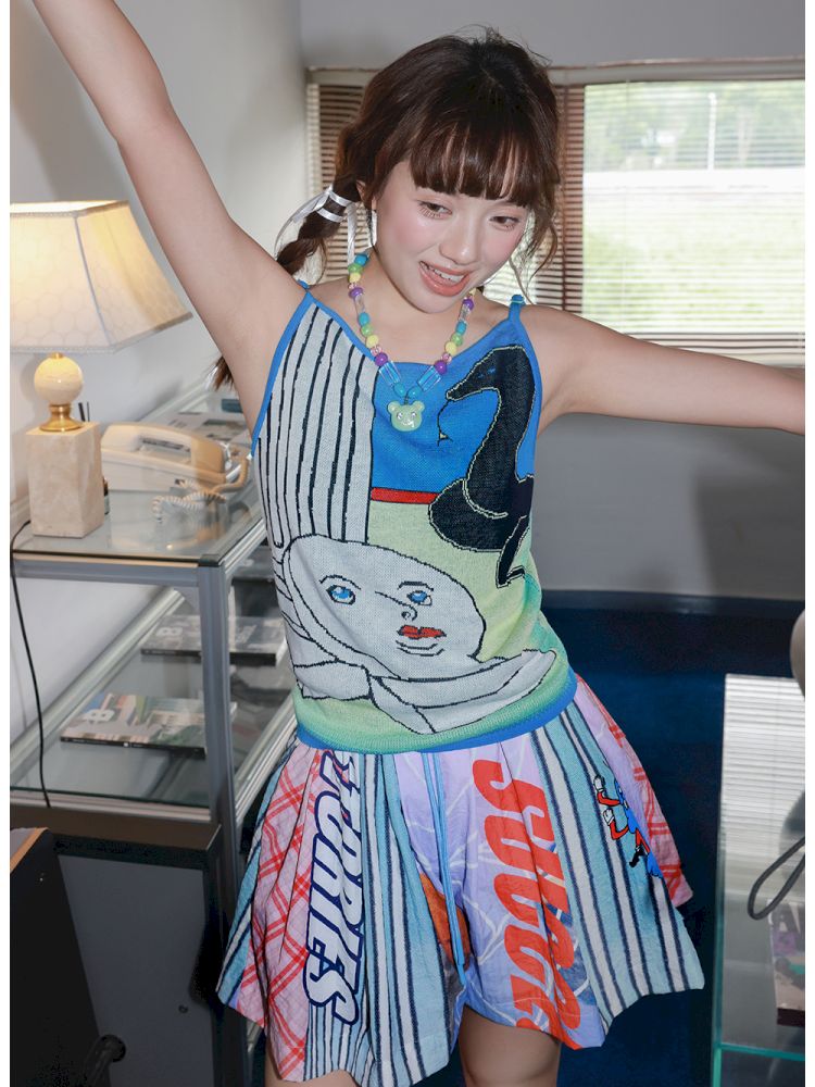 Snake print knitted strapless top【s0000012816】