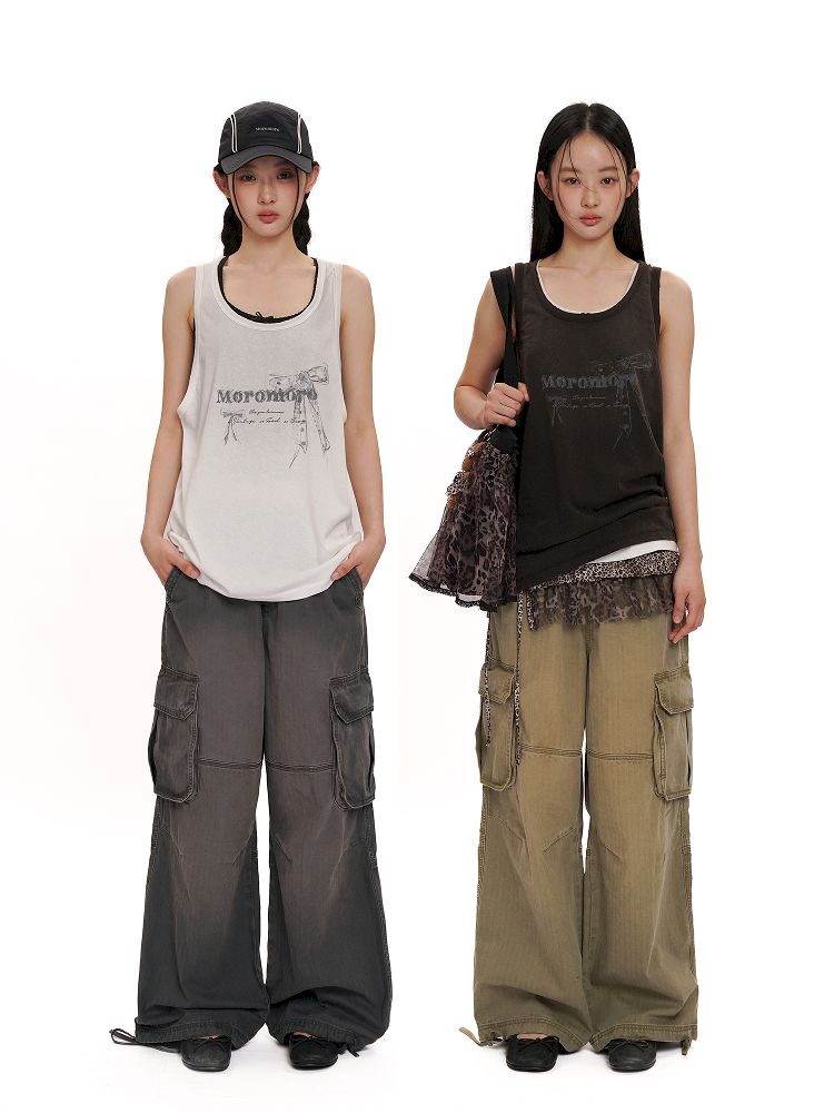 Loose work style sleeveless undershirt tops【s0000012502】