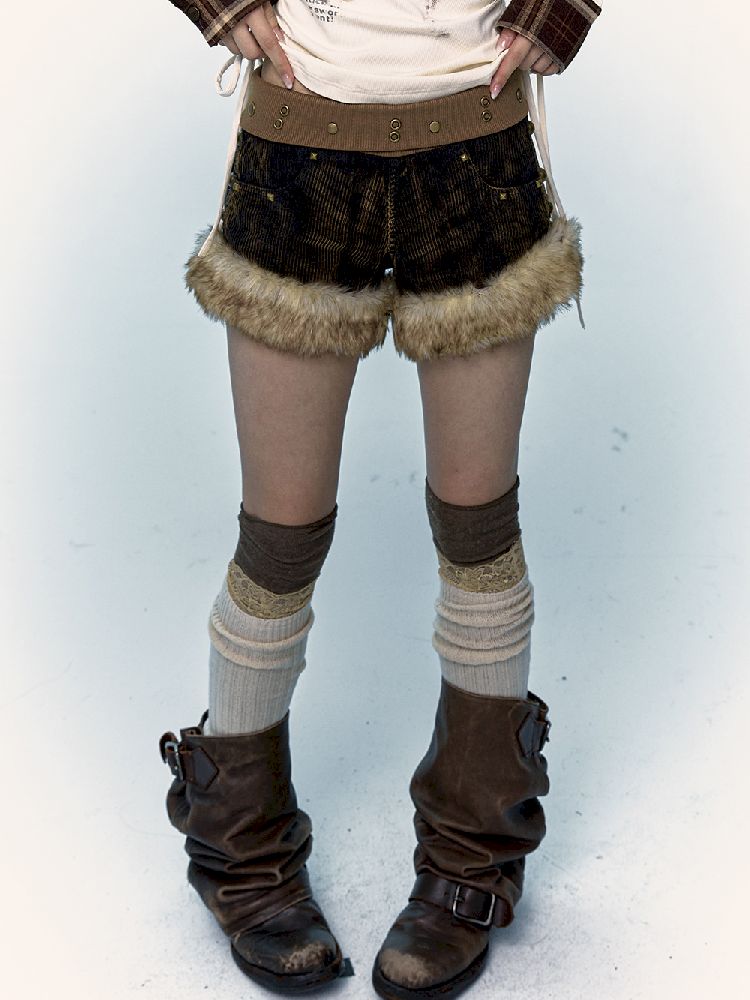 코듀로이 A- 라인 반바지 [S0000011430]