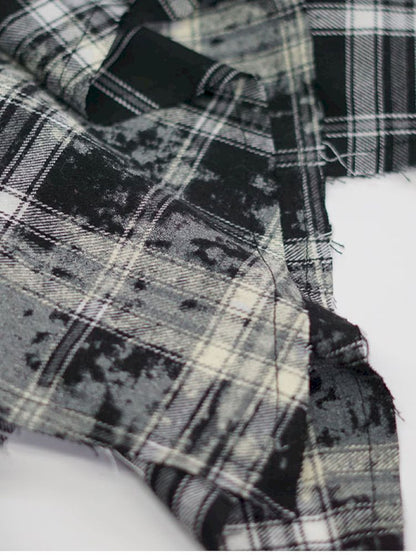 Asymmetrical patchwork plaid strapless dress【s0000012808】