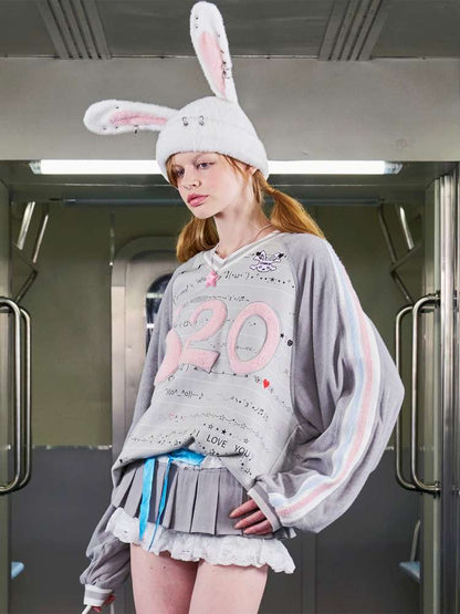 Embroidered Raglan Sleeve Sweatshirt【s0000014638】