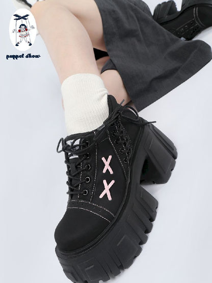 꼭두각시 쇼 [Original] New Girl 's Casual Platform Shoes 2025 다목적 대학 스타일 작은 단일 신발