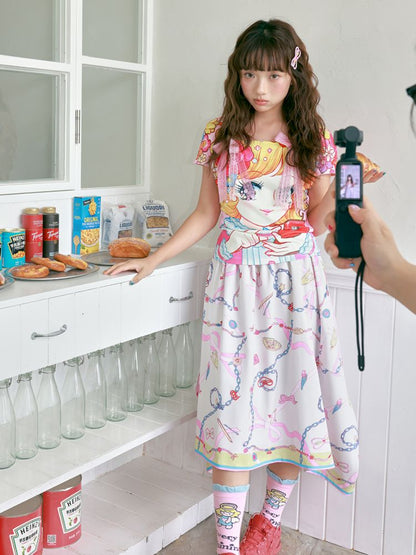 Beautiful girl pattern short-sleeve【s0000012756】