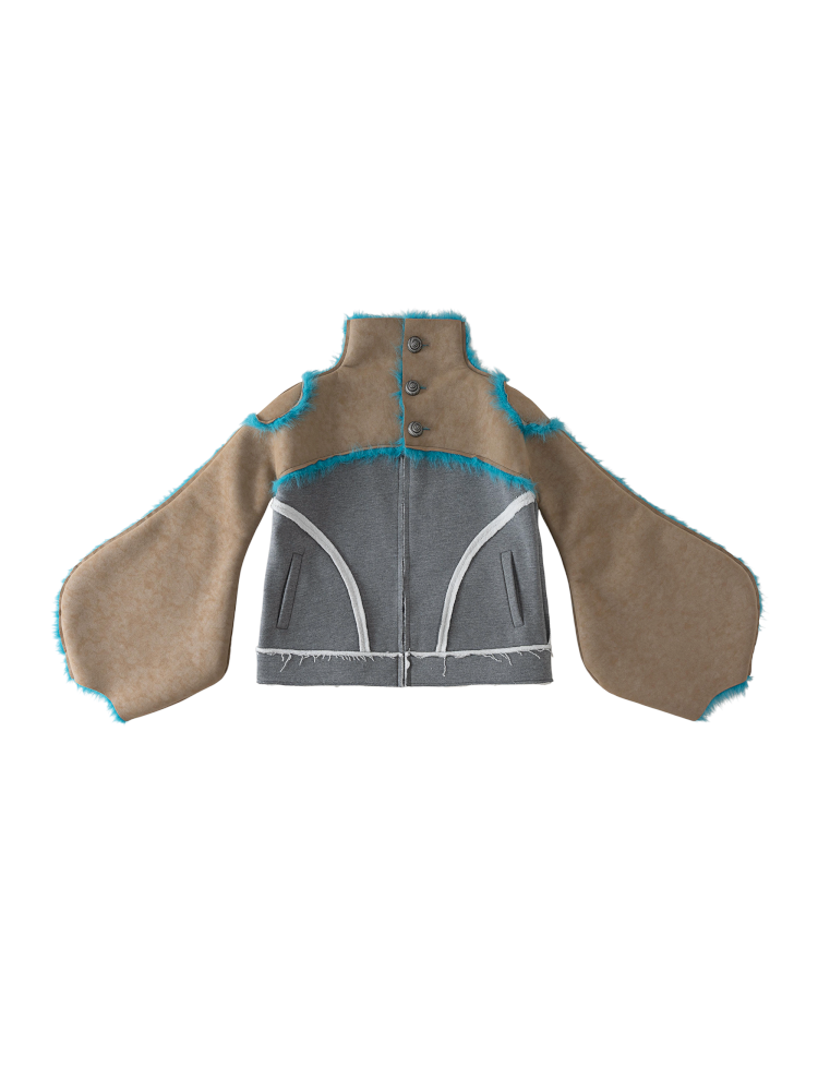 Fur Paneled Polar Fleece Coat【s0000015148】