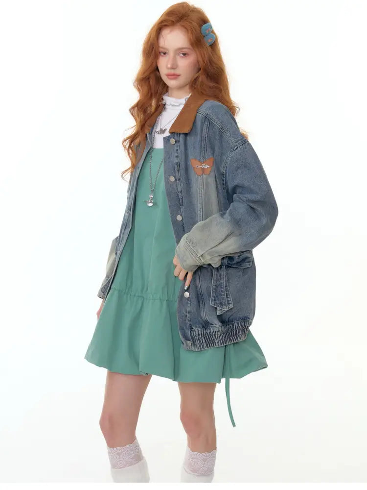 Vintage Relaxed-Fit Denim Jacket【s0000014349】