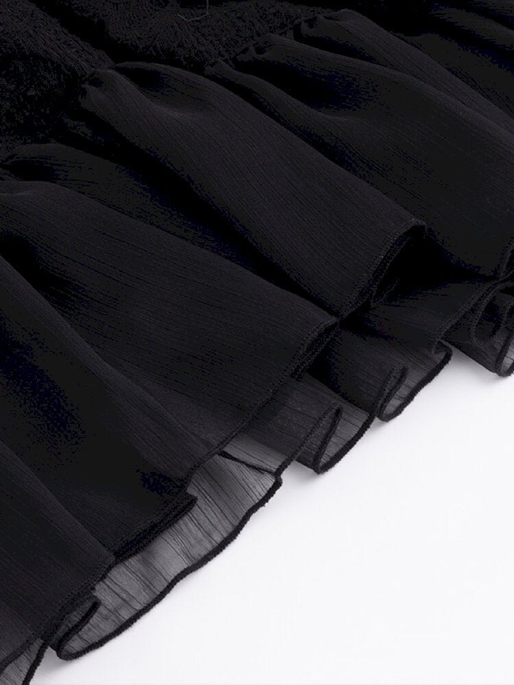 Lace Patchwork Irregular Mesh Skirt【s0000015449】