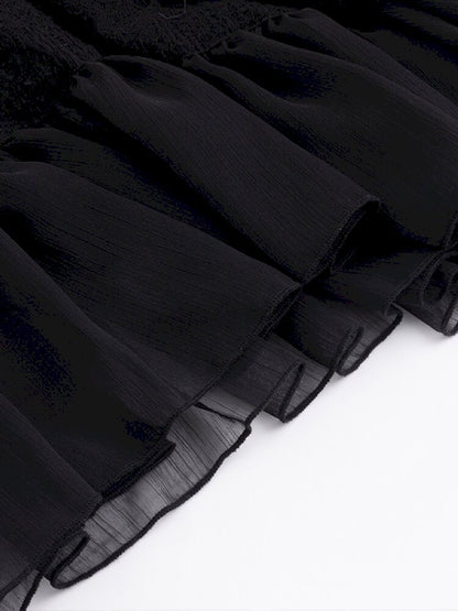 Lace Patchwork Irregular Mesh Skirt【s0000015449】