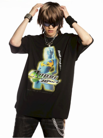 Hip-hop trend loose hundred T-shirt【s0000013602】