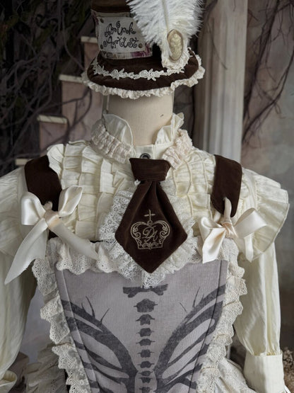 Brown Velvet Top Hat Tie【s0000015617】