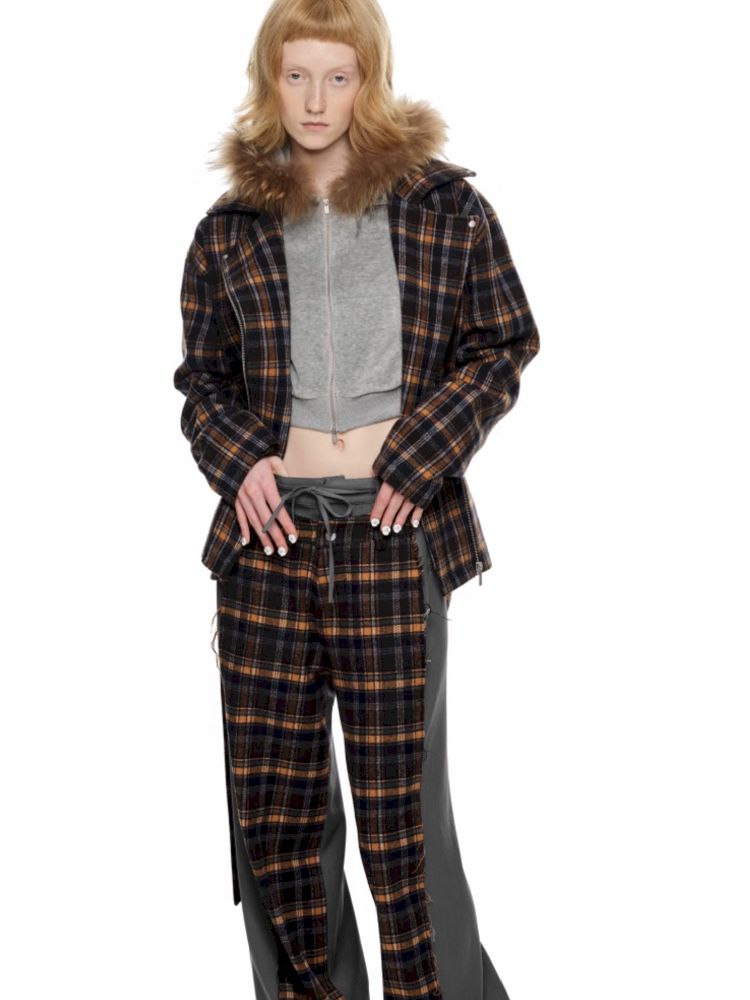 Plaid Tweed Biker Suit [S0000010641]