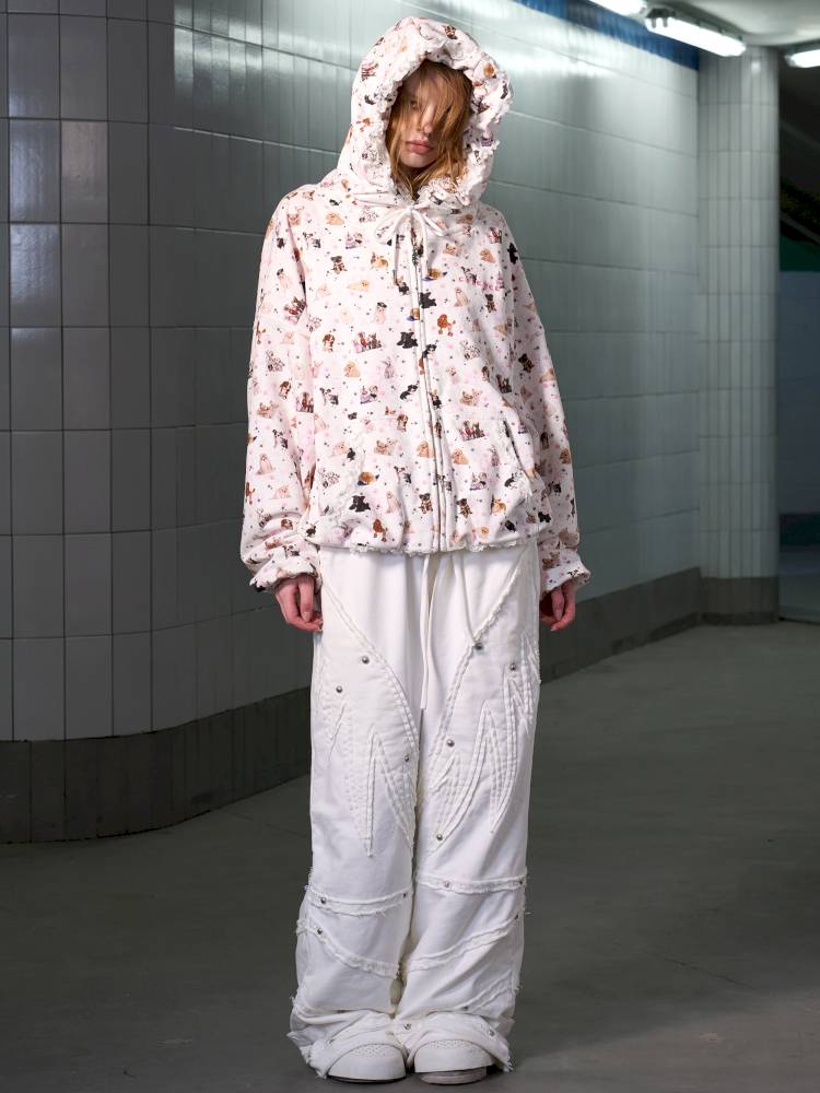 Puppy Print Sweatshirt Jacket【s0000014413】