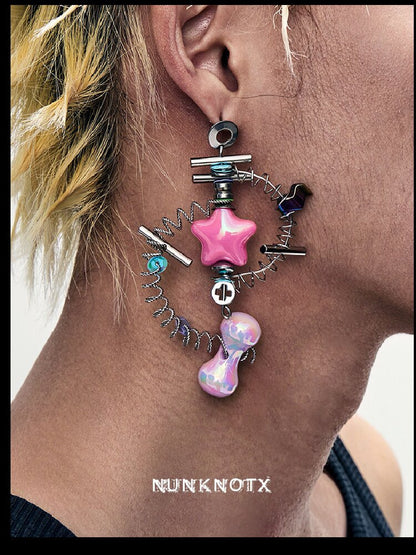 Time Machine Handmade Punk Earrings【s0000018907】