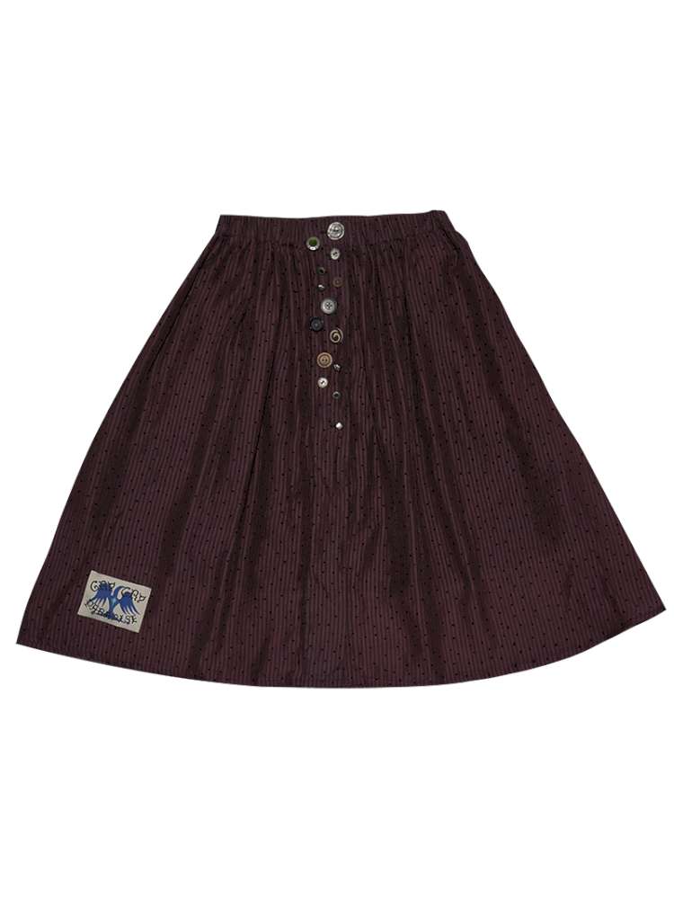 Button Vintage Polka Dot Chiffon Skirt【s0000014901】