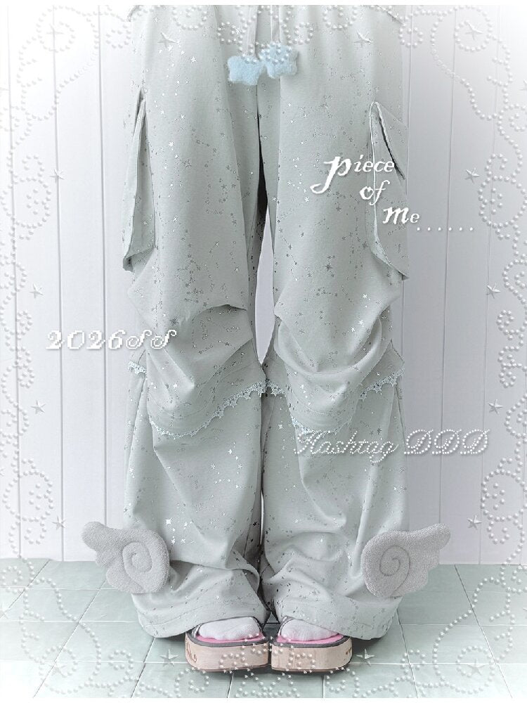 Teal Green Wings Cargo Pants【s0000016549】