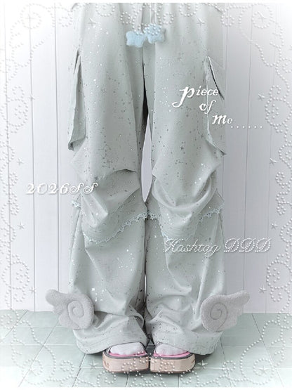 Teal Green Wings Cargo Pants【s0000016549】