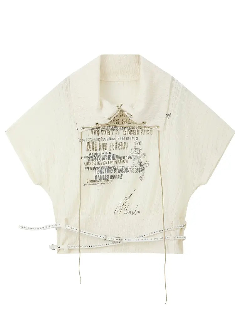 Light Asian Bat Sleeve Lapel Top【s0000016525】
