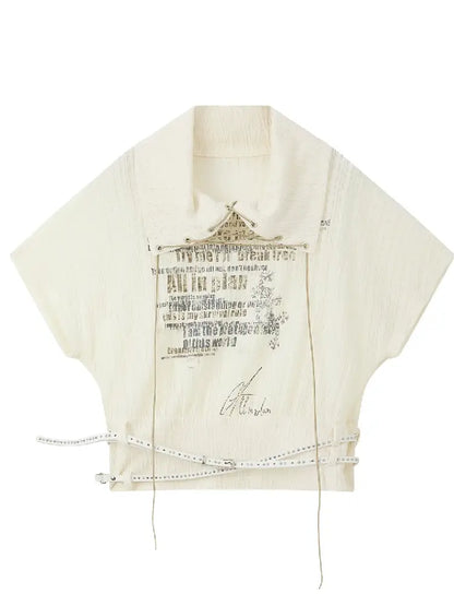 Light Asian Bat Sleeve Lapel Top【s0000016525】