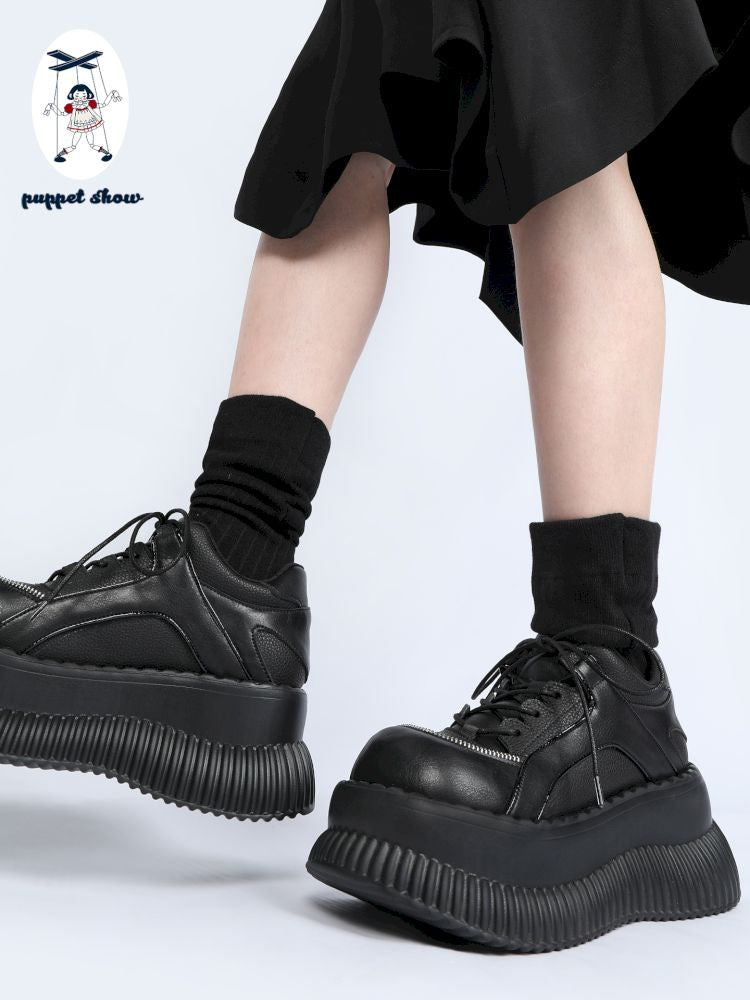 Gothic subculture lace up thick bottom shoes【s0000013710】