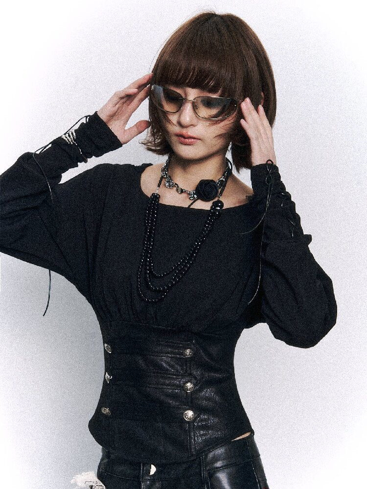 Court Punk Patchwork Hooded Knitwear【s0000015964】
