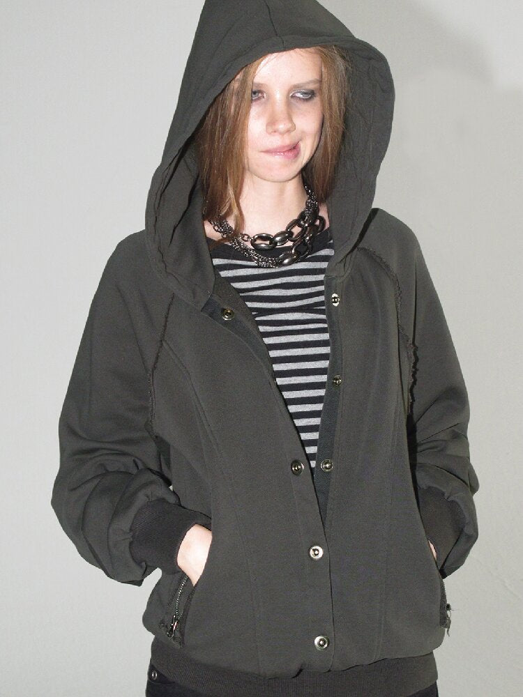 Terry Hooded Split Loose Sweatshirt【s0000018468】