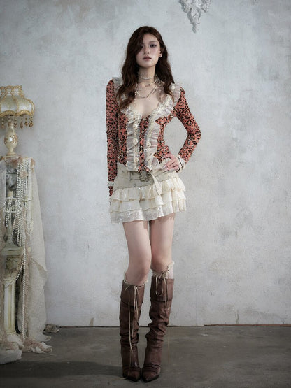 Baroque Leopard Mesh Lace Cardigan【s0000017993】