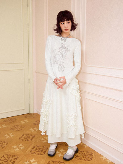 Butterfly Plate Flower Halter Skirt【s0000011642】