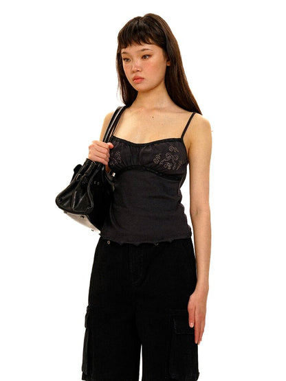 Lace Pearl Bead Embroidered Cami【s0000017907】