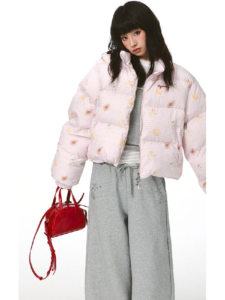 레트로 프린트 코튼 짧은 코트 [S0000011428]