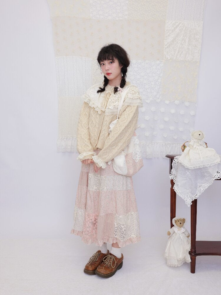Handmade Lace Twist Knit Sweater【s0000016502】