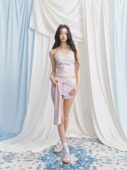 Camisole Top Strappy Shorts Set【s0000012150】