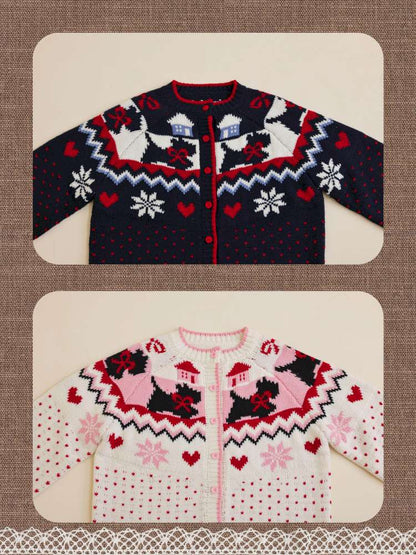 Bow Snowflake Island Wool Sweater【s0000015098】