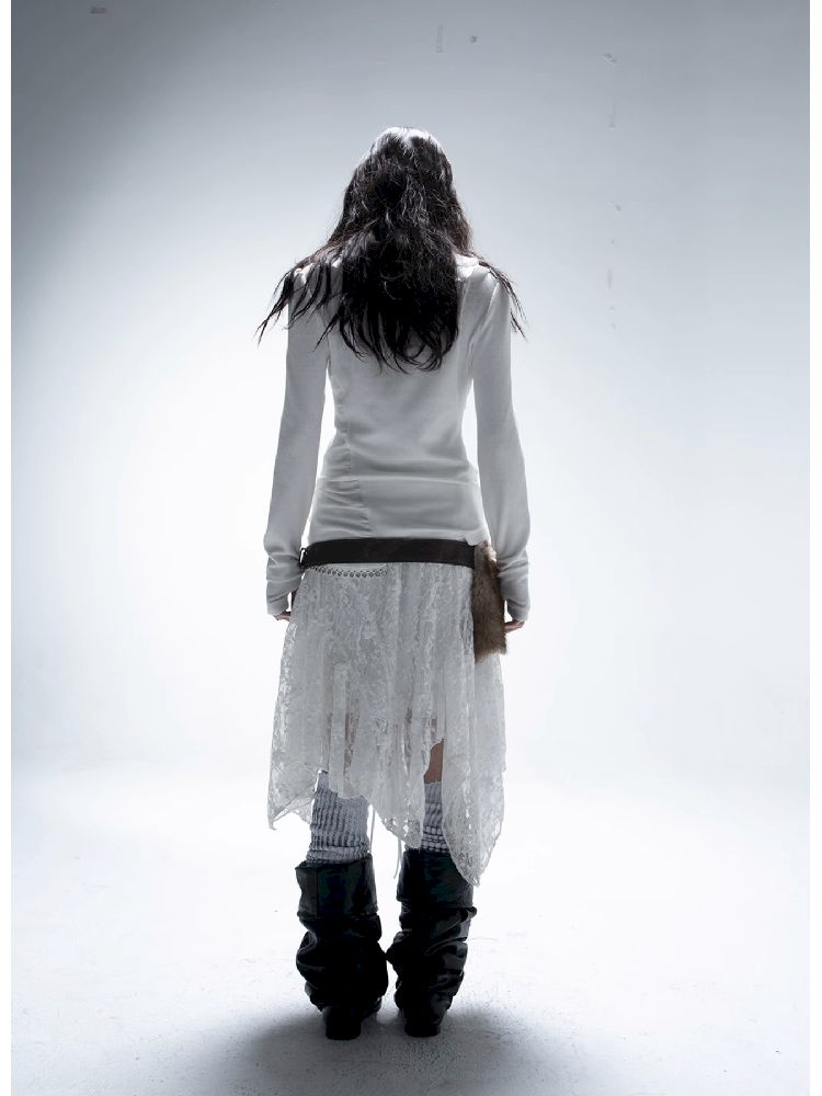 Ruffle Edge Vintage Knit Cardigan【s0000011271】