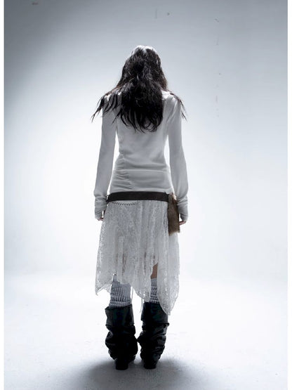 Ruffle Edge Vintage Knit Cardigan【s0000011271】