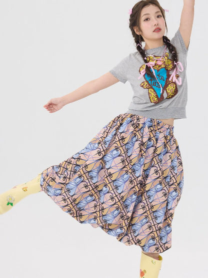 Puppy Flower Bud Pattern Skirt【s0000016704】