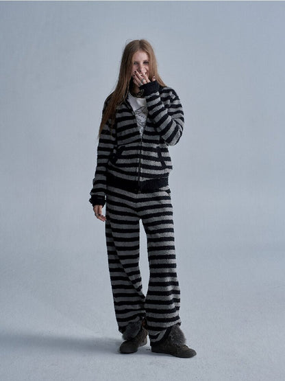 Striped Fleece Pajama Set【s0000019088】