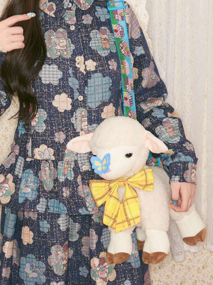 White Lamb Shape Handheld Crossbody Bag【s0000014507】