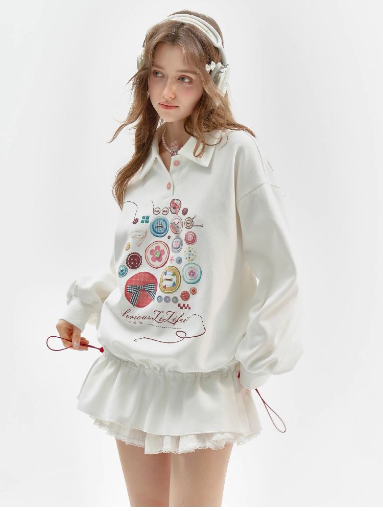Neck Waist Slimming Sweatshirt【s0000012217】