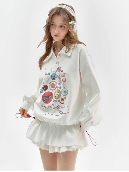 Neck Waist Slimming Sweatshirt【s0000012217】