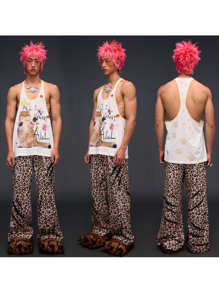 Cat Print Vest I Want Everything【s0000017296】