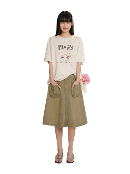 Soft collar worn Loose short-sleeved T-shirt【s0000012544】