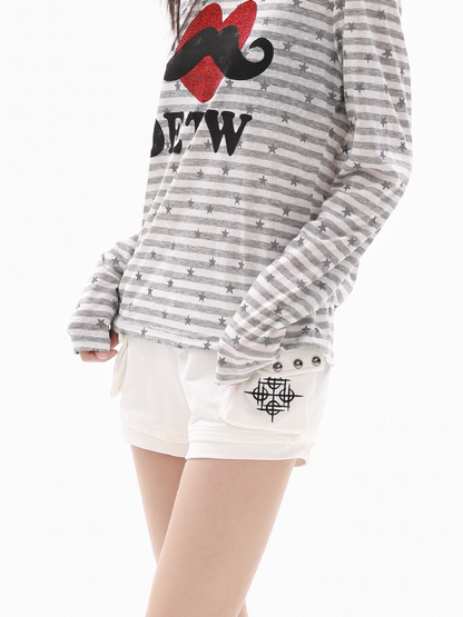 Studded Zipper Hip Hugging Shorts【s0000018310】