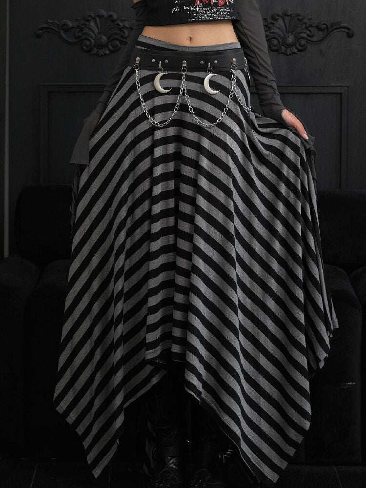 Striped Irregular Two Piece Skirt【s0000018176】
