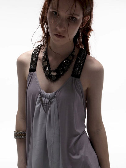 Loose A-line Y-shaped Doll Tank Top【s0000012711】