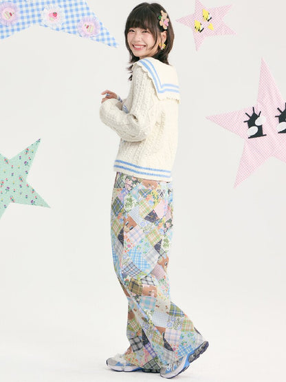 Vintage Bear Floral Patchwork Pants【s0000018721】