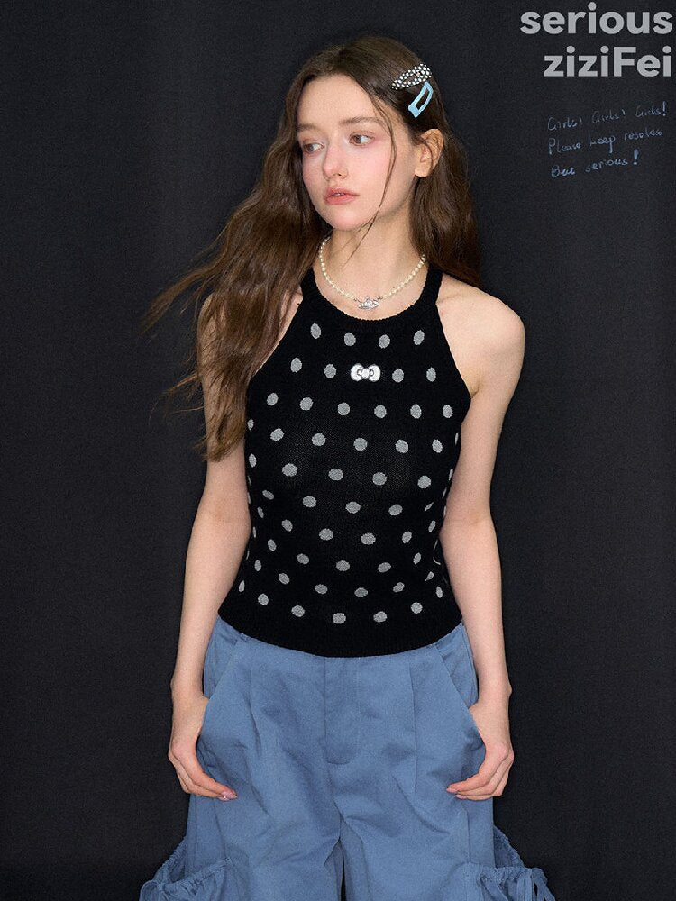 Broken Star Knot Halter Tank Top【s0000017257】