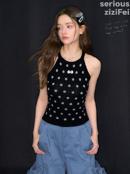 Broken Star Knot Halter Tank Top【s0000017257】